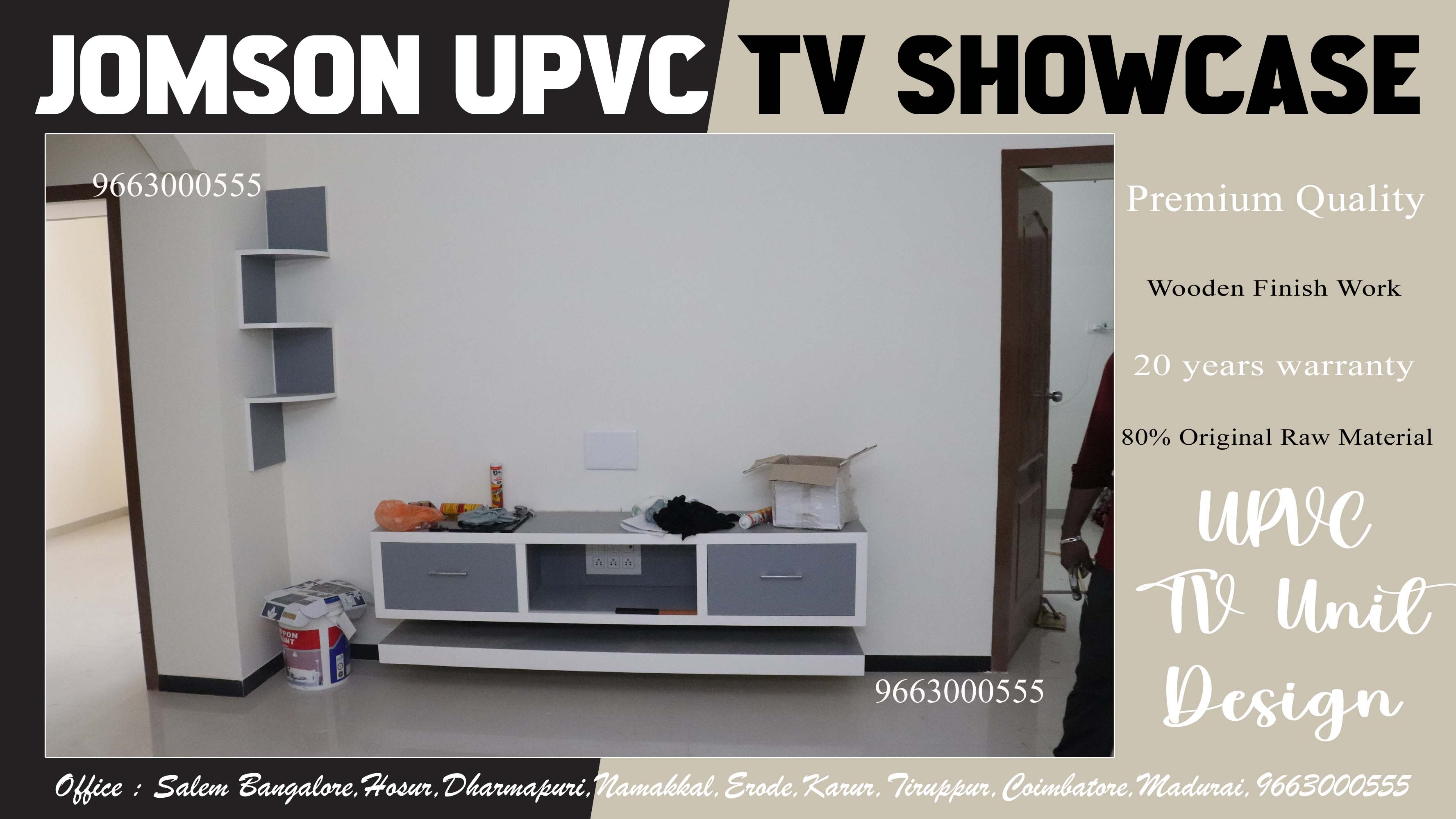 upvc tv showcase design